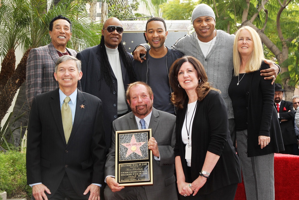 Smokey Robinson;Leron Gubler;Stevie Wonder;Ken Ehrlich;John Legend;LL Cool J;<br>Ken Ehrlich Honored with A Star on The Hollywood Walk of Fame