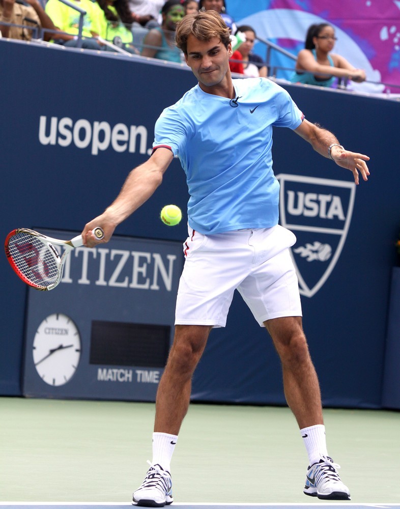 Roger Federer;<br>Arthur Ashe Kids Day 2012