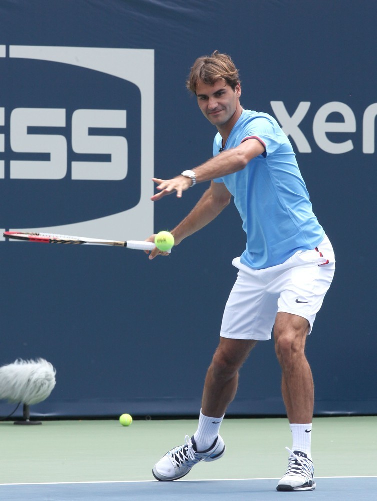 Roger Federer;<br>Arthur Ashe Kids Day 2012
