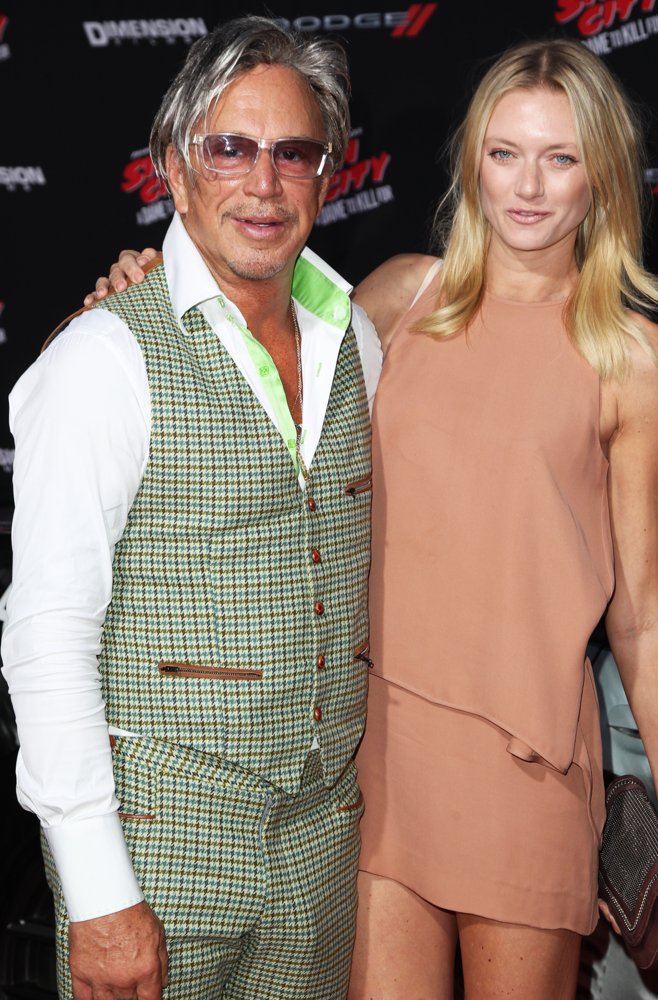 Mickey Rourke;Anastassija Makarenko;<br>Los Angeles Premiere of Sin City: A Dame to Kill For