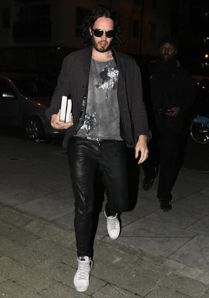 Russell Brand<br>Russell Brand Arriving at The Proud Archivist for Trews Musings