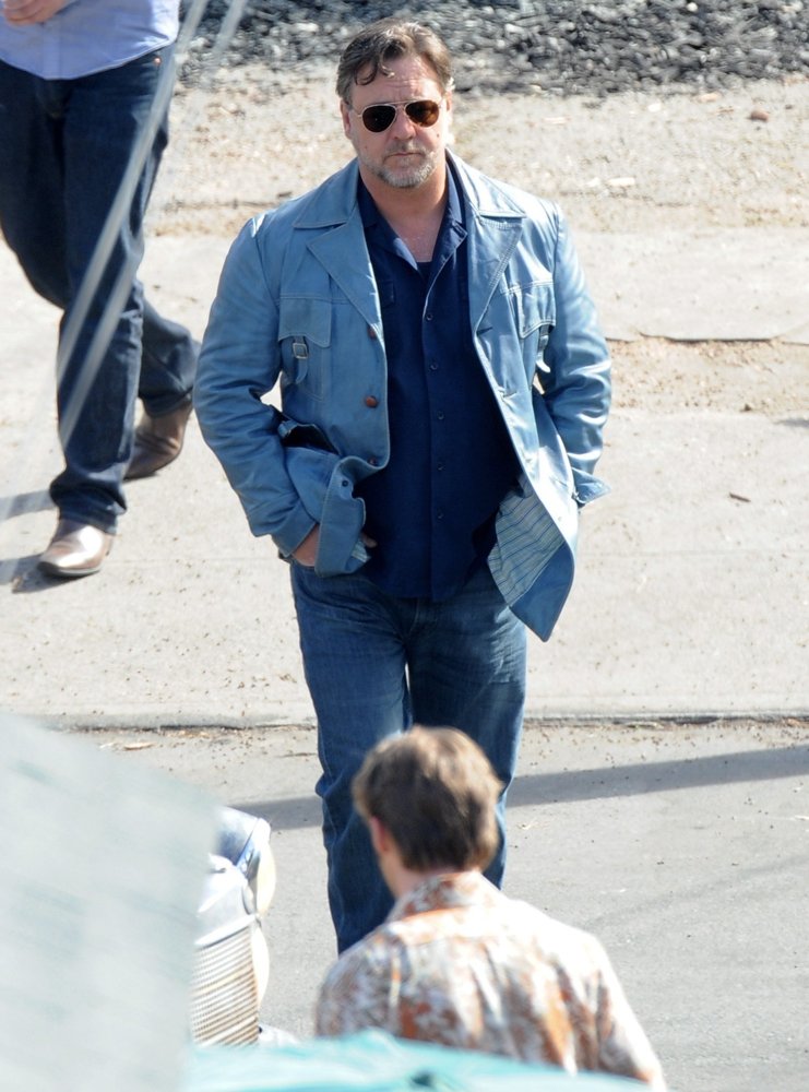 Russell Crowe;<br>On The Set of Movie The Nice Guys Filming