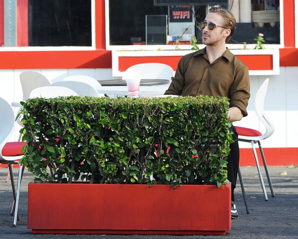Ryan Gosling;<br>Scene in La La Land Filming