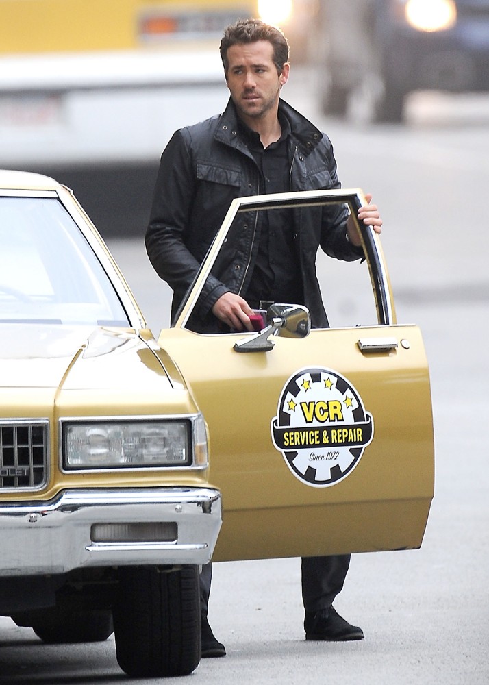 Ryan Reynolds;<br>Filming Scenes for The Movie R.I.P.D.