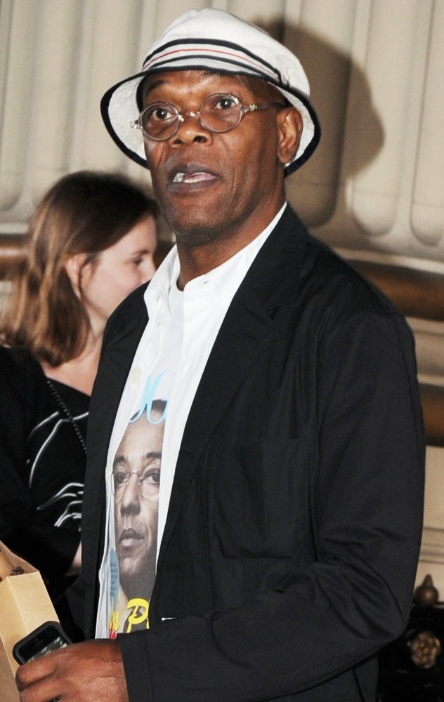 Samuel L. Jackson;<br>London Fashion Week Spring-Summer 2015 - Stella McCartney Green Carpet Challenge Collection