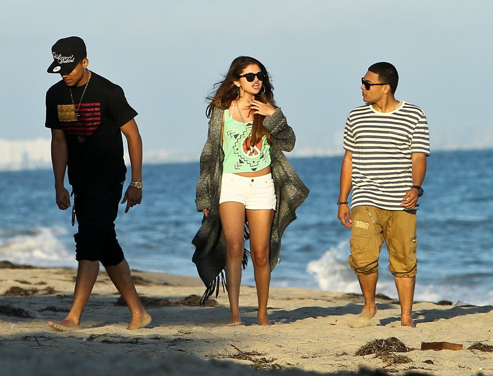 Selena Gomez;<br>Selena Gomez Celebrates Ashley Tisdale's 27th Birthday on The Beach