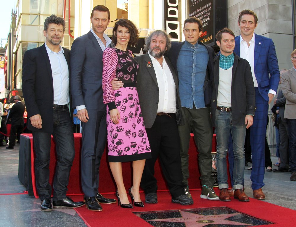 Andy Serkis;Richard Armitage;Evangeline Lilly;Peter Jackson;Orlando Bloom;Elijah Wood;Lee Pace;<br>Peter Jackson Honored with A Star on The Hollywood Walk of Fame