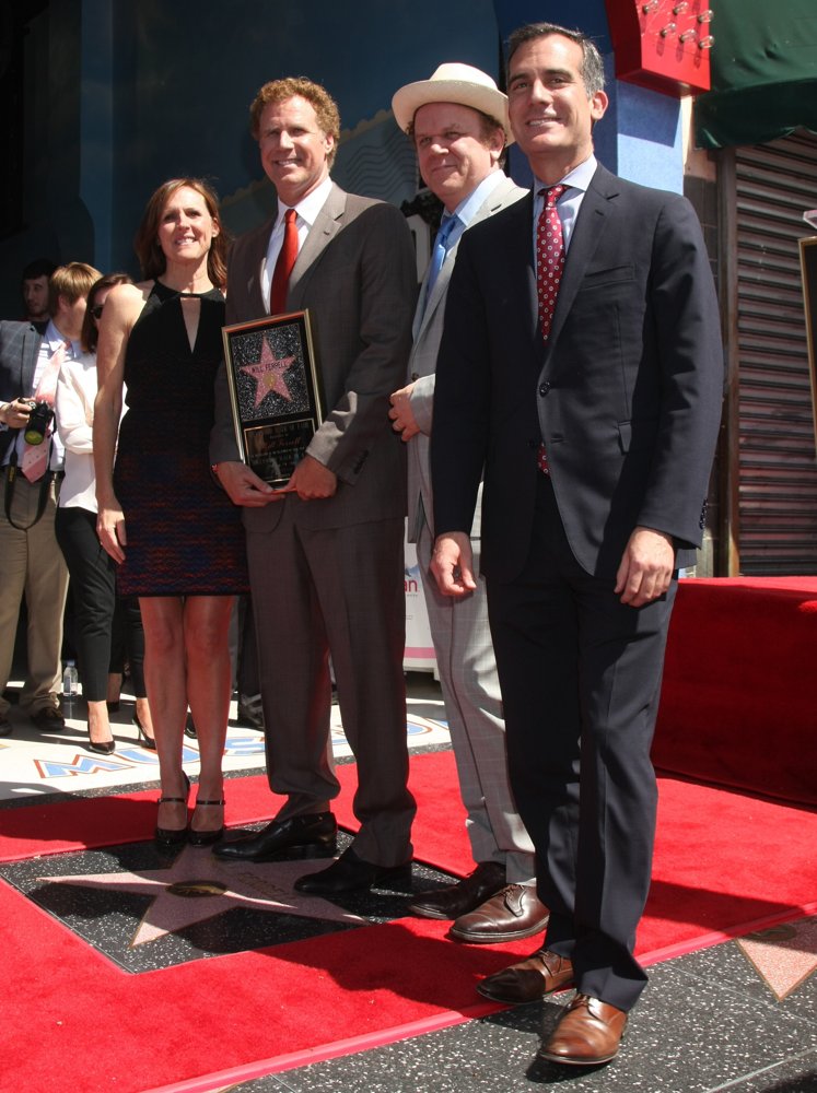 Molly Shannon;Will Ferrell;John C. Reilly;Eric Garcetti;<br>Will Ferrell Walk of Fame Star Ceremony