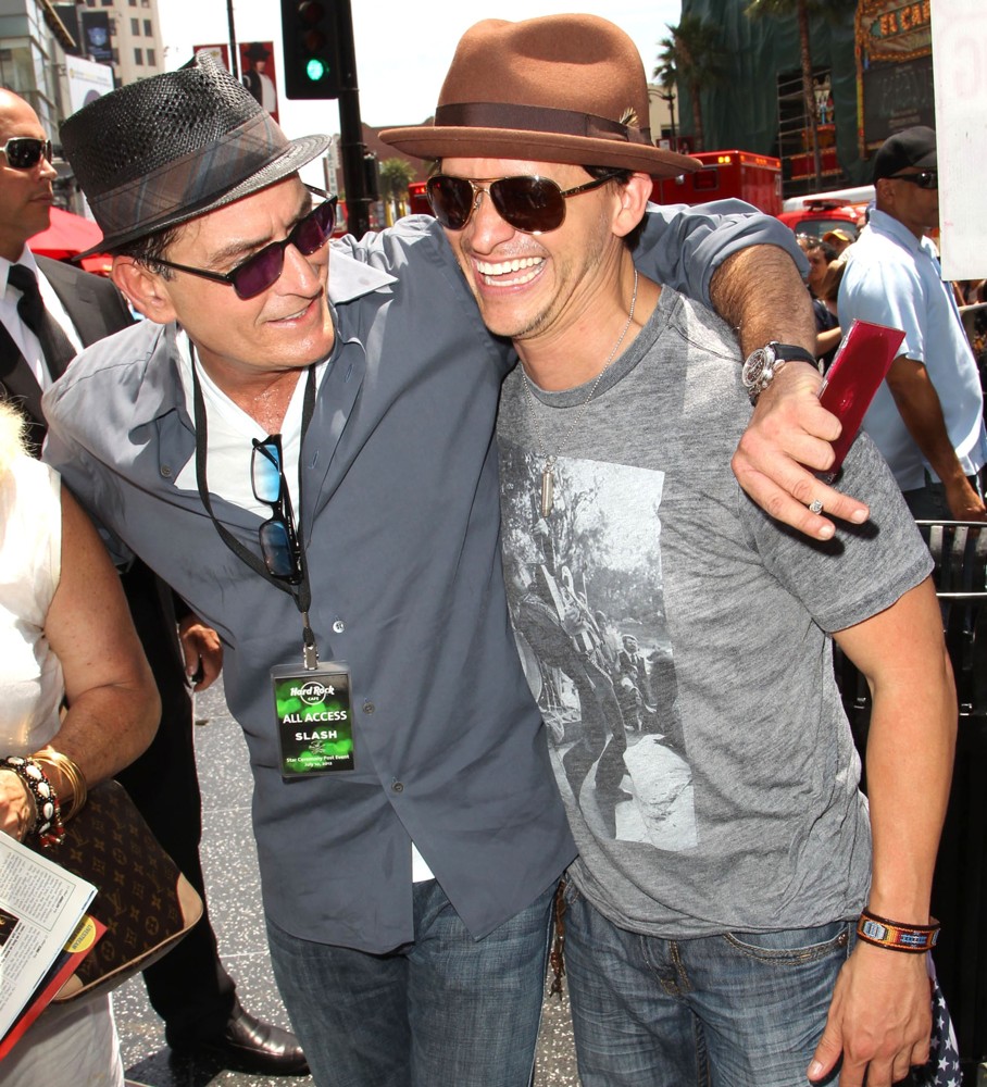 Charlie Sheen;Clifton Collins Jr.;<br>Slash Honored with A Star on The Hollywood Walk of Fame