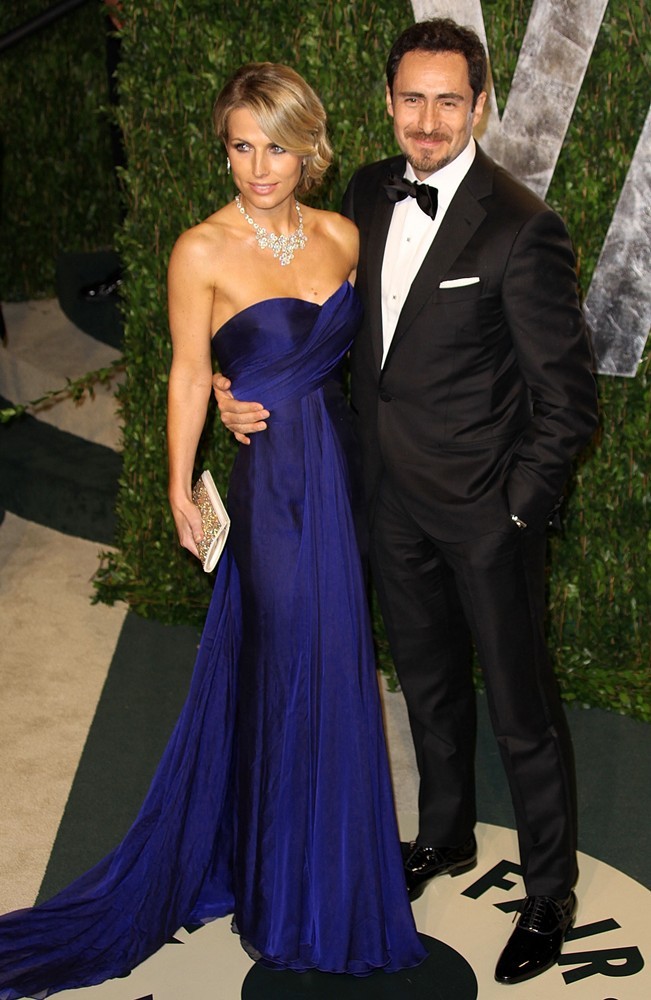 Stefanie Sherk;Demian Bichir;<br>2012 Vanity Fair Oscar Party - Arrivals