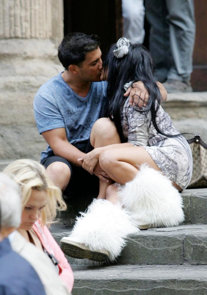 Snooki;Jionni LaValle;<br>Snooki and Jionni LaValle Filming for Jersey Shore