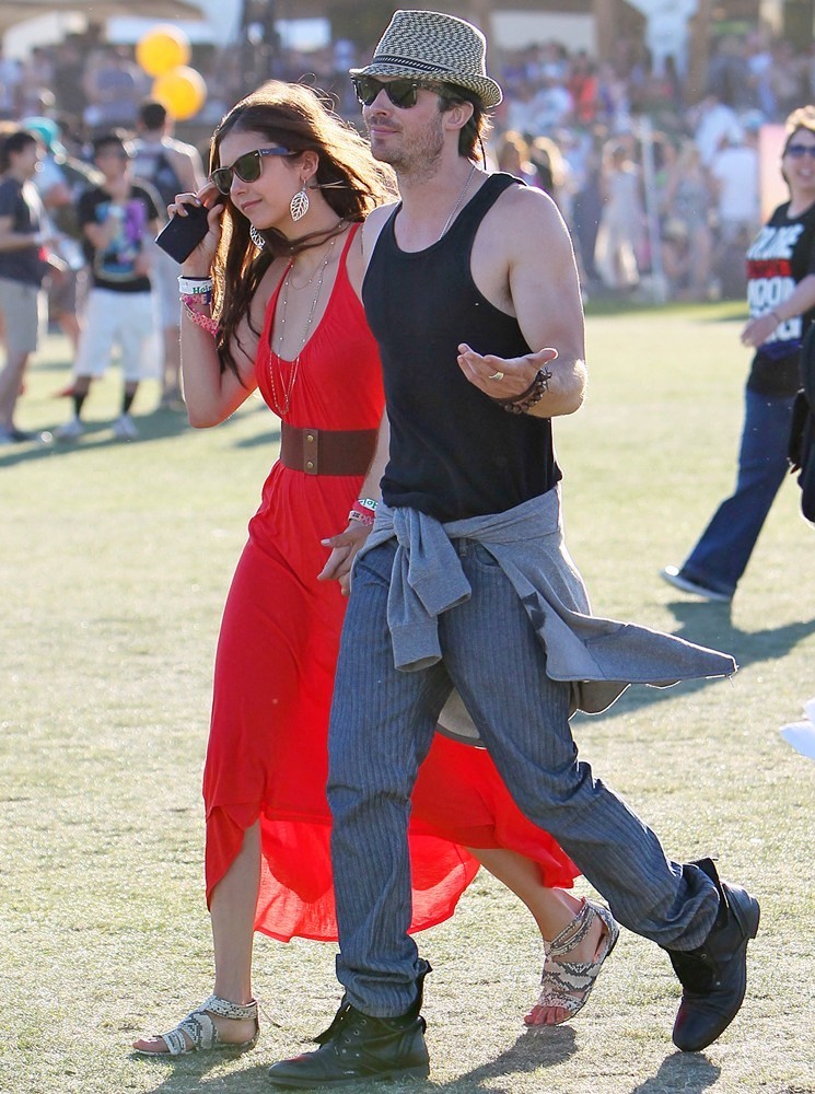 Nina Dobrev;Ian Somerhalder;<br>Celebrities at The 2012 Coachella Valley Music and Arts Festival - Day 3
