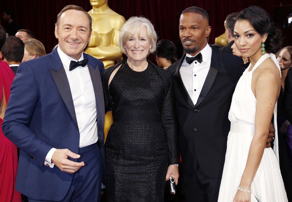 Kevin Spacey;Glenn Close;Jamie Foxx;Corinne Foxx;<br>The 86th Annual Oscars - Red Carpet Arrivals