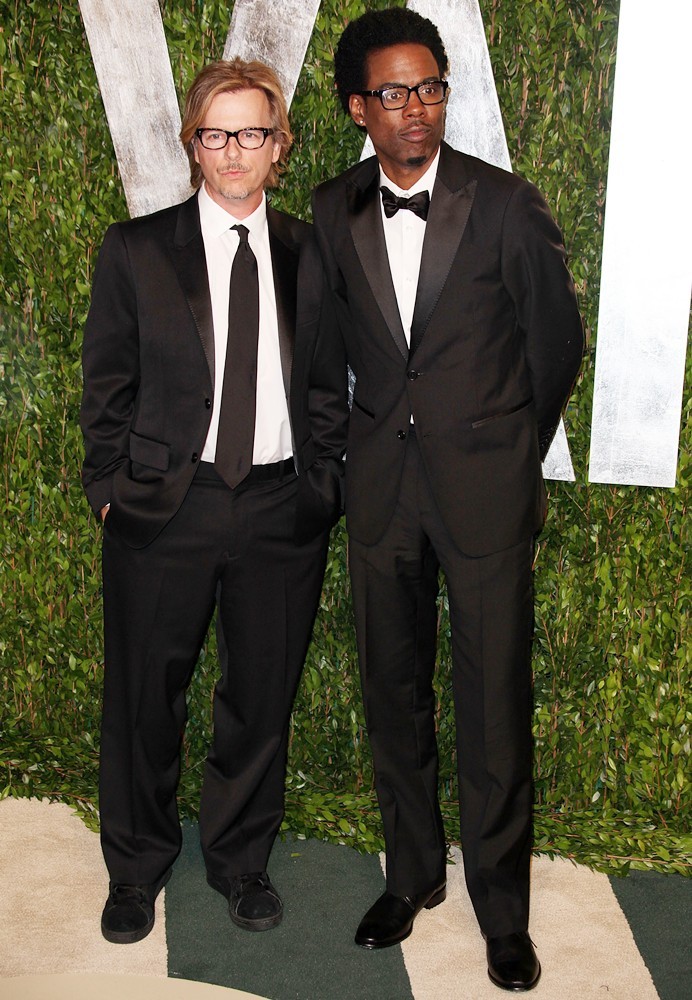 David Spade;Chris Rock;<br>2012 Vanity Fair Oscar Party - Arrivals