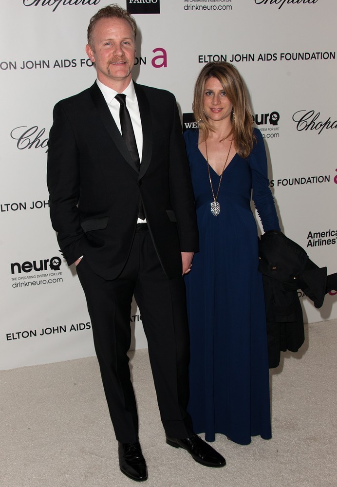 Morgan Spurlock;Alexandra Jamieson;<br>The 20th Annual Elton John AIDS Foundation's Oscar Viewing Party - Arrivals