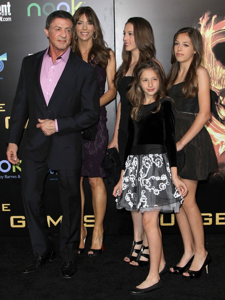 Sylvester Stallone;Jennifer Flavin;<br>Los Angeles Premiere of The Hunger Games - Arrivals