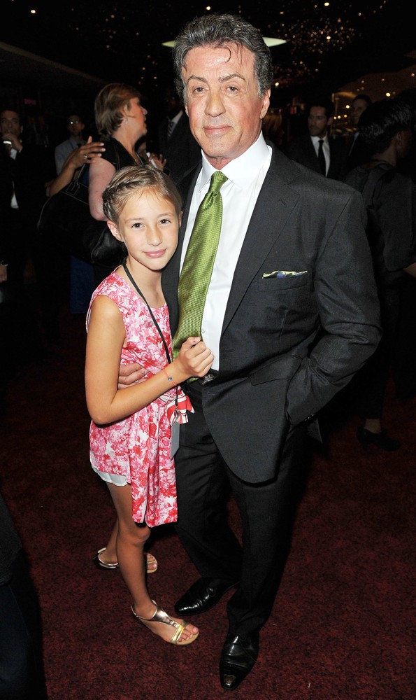 Scarlet Rose Stallone;Sylvester Stallone;<br>The Expendables 2 UK Premiere - Arrivals