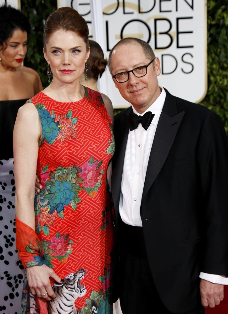 Leslie Stefanson, James Spader in 72nd Annual Golden Globe Awards - Arrival...
