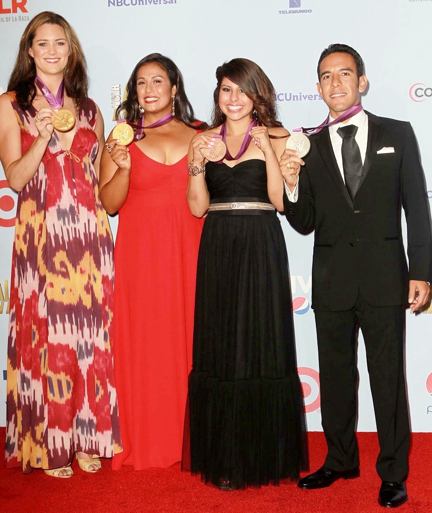 Jessica Steffens;Brenda Villa;Marlen Esparza;Leo Manzano;<br>2012 NCLR ALMA Awards - Press Room