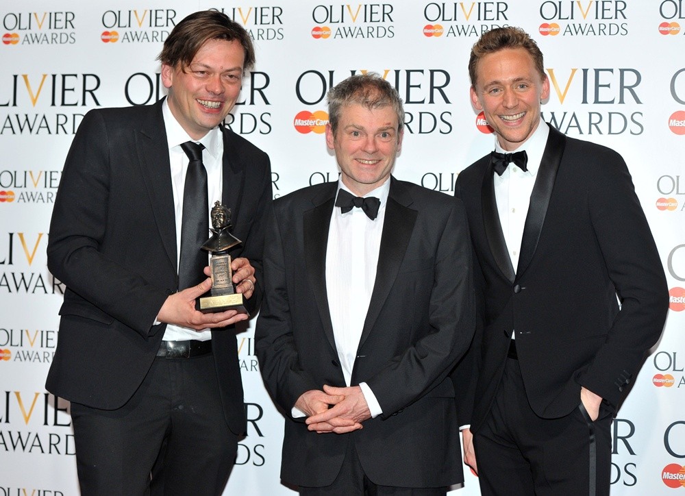Simon Stephens;Mark Haddon;Tom Hiddleston;<br>The Olivier Awards 2013 - Press Room