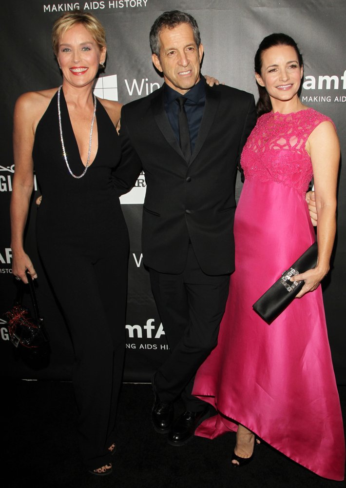Sharon Stone;Kenneth Cole;Kristin Davis;<br>2014 amfAR LA Inspiration Gala