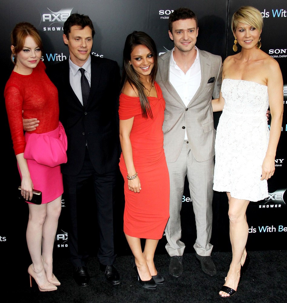 Emma Stone, Will Gluck, Mila Kunis, Justin Timberlake, Jenna Elfman<br>New York Premiere of Friends with Benefits - Arrivals