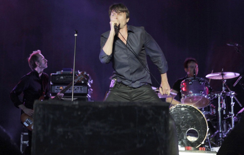 Mat Osman;Brett Anderson;Simon Gilbert;Suede;<br>Suede Performing Live at The Hop Farm Music Festival 2012 - Day 3