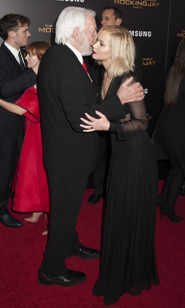 Donald Sutherland;Jennifer Lawrence;<br>The Hunger Games: Mockingjay, Part 2 New York Premiere