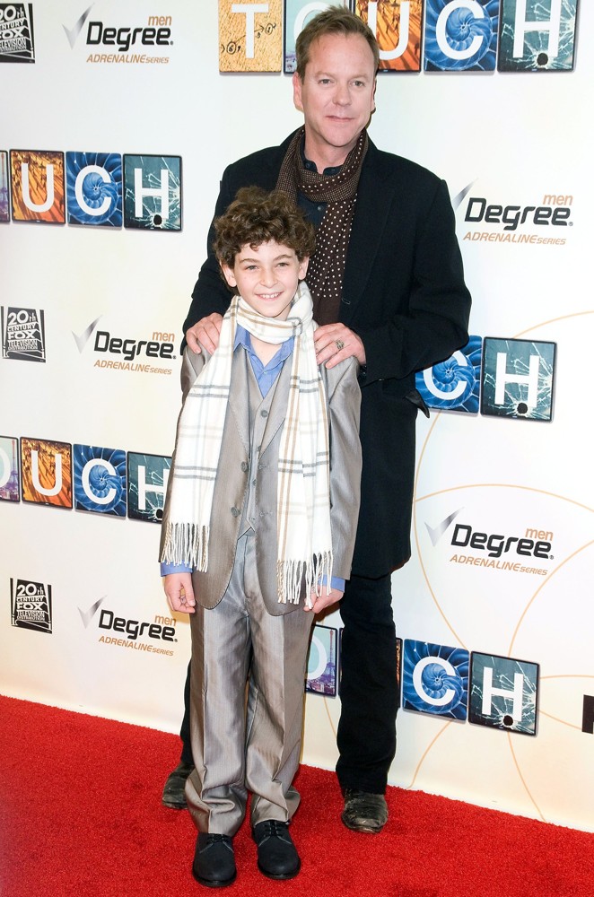 Kiefer Sutherland;David Mazouz;<br>World Premiere of Touch - Red Carpet