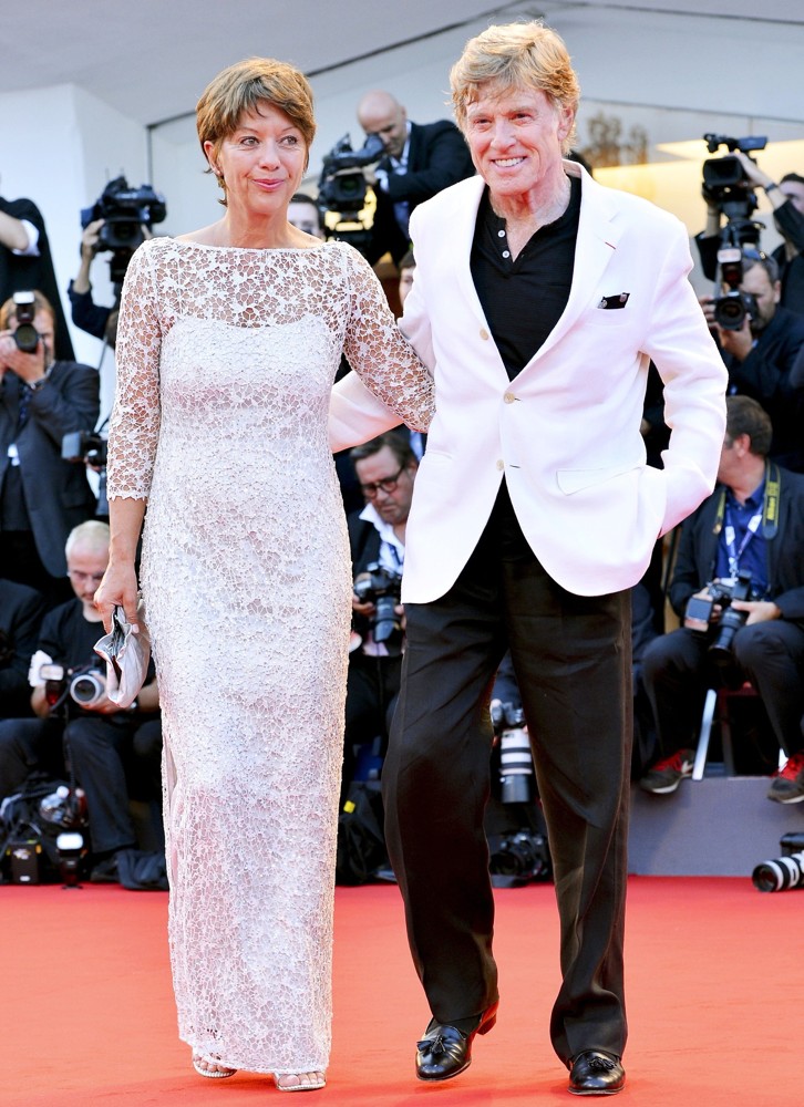 Sibylle Szaggars;Robert Redford;<br>The 69th Venice Film Festival - The Company You Keep - Premiere - Red Carpet