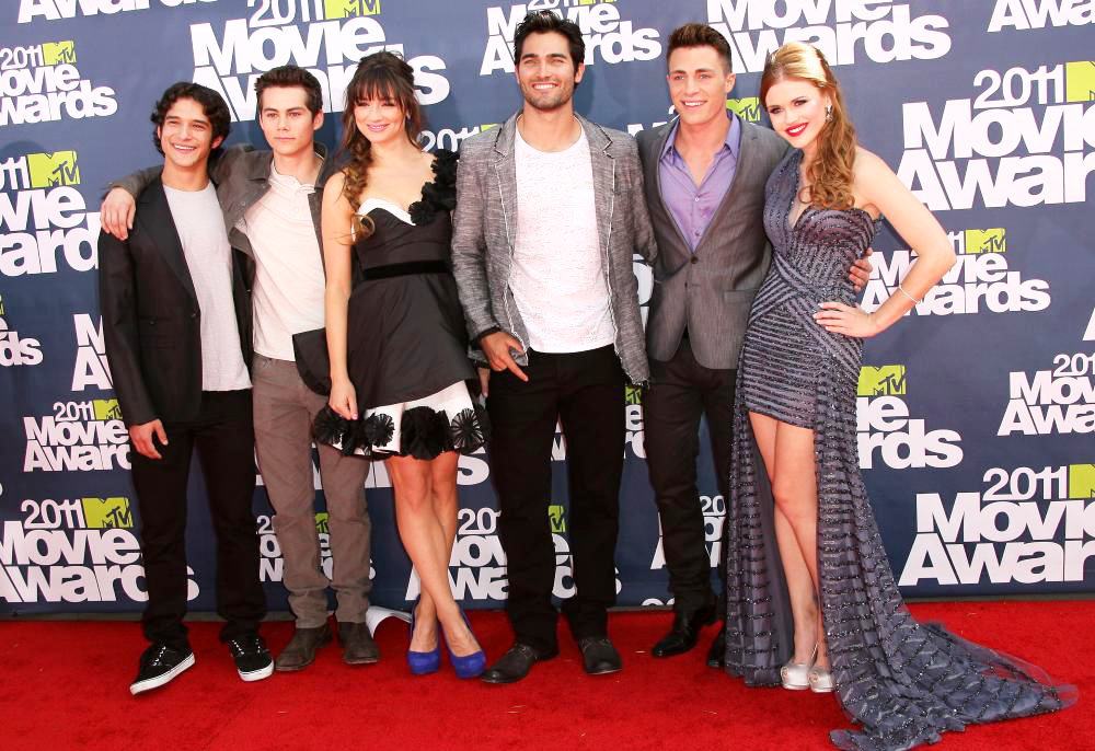Tyler Posey;Dylan O'Brien;Crystal Reed;Tyler Hoechlin;Colton Haynes;Holland Roden;<br>2011 MTV Movie Awards - Arrivals