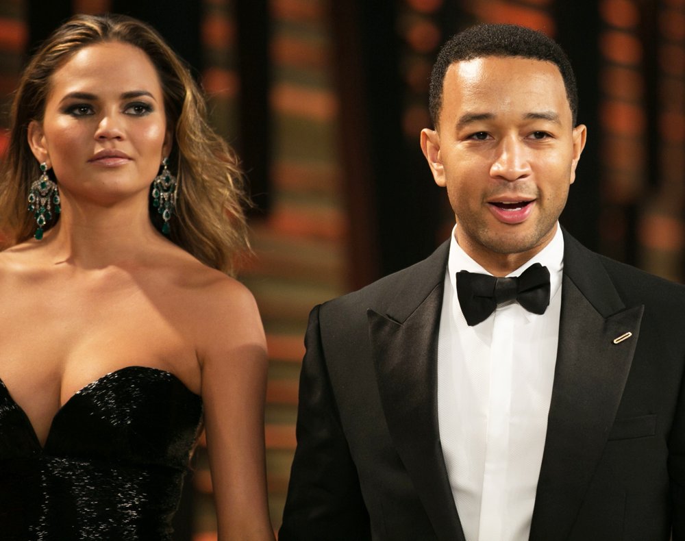 Chrissy Teigen;John Legend;<br>2014 Vanity Fair Oscar Party