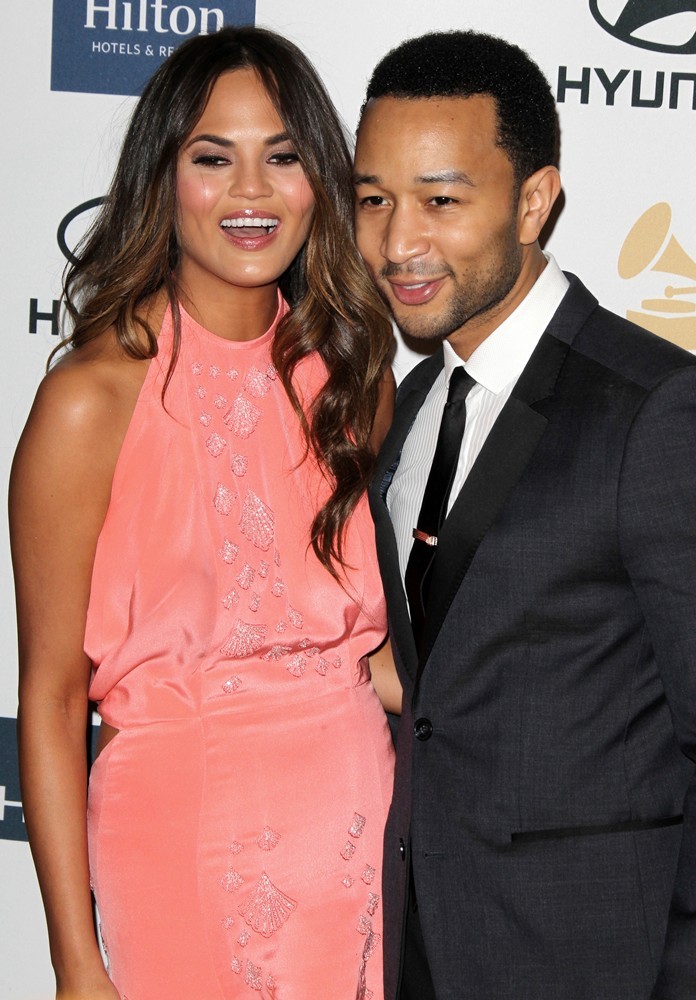 Chrissy Teigen;John Legend;<br>Clive Davis and The Recording Academy's 2013 Pre-Grammy Gala and Salute to Industry Icons