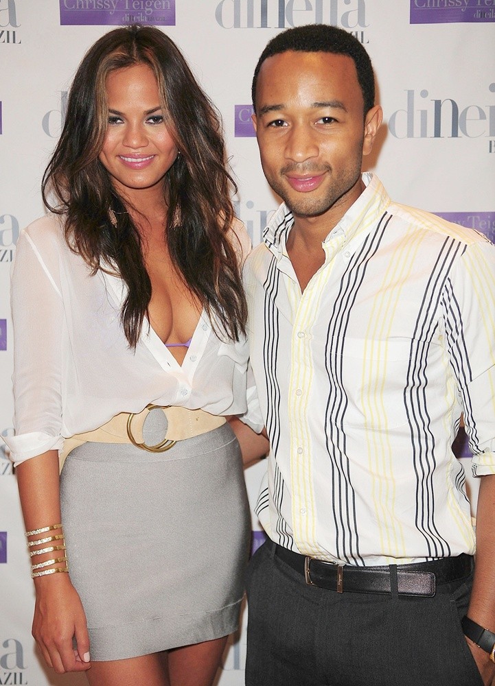 John Legend;Chrissy Teigen;<br>Miami Swim Spring-Summer 2012 diNeila Brazil Presentation
