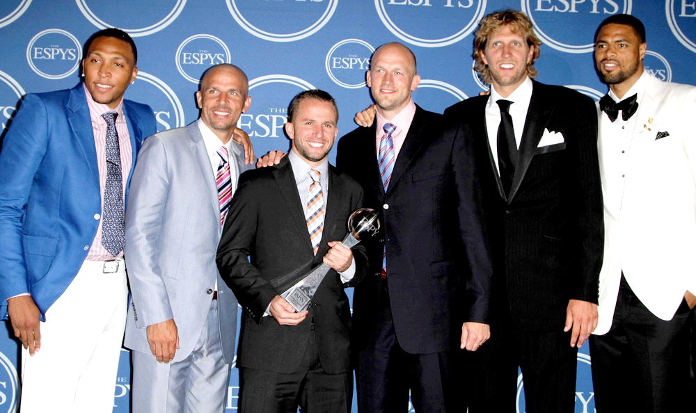 Shawn Marion;Jason Kidd;Jose Juan Barea;Brian Cardinal;Dirk Nowitzki;Tyson Chandler;<br>The 2011 ESPY Awards - Press Room