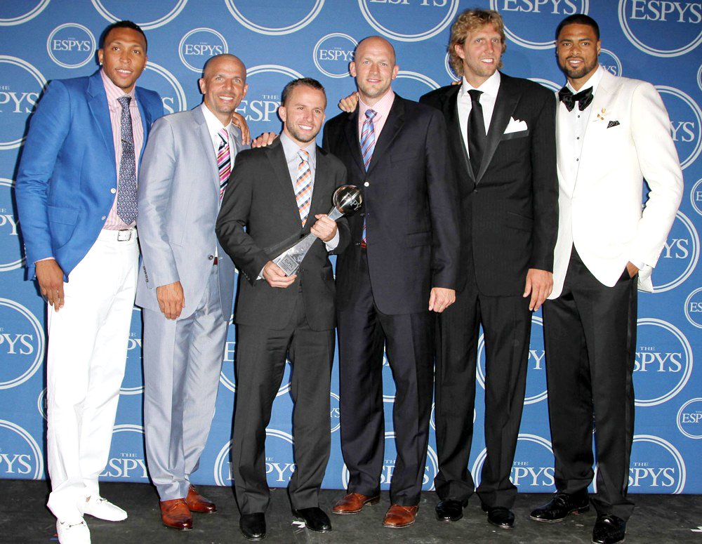 Shawn Marion;Jason Kidd;Jose Juan Barea;Brian Cardinal;Dirk Nowitzki;Tyson Chandler;<br>The 2011 ESPY Awards - Press Room
