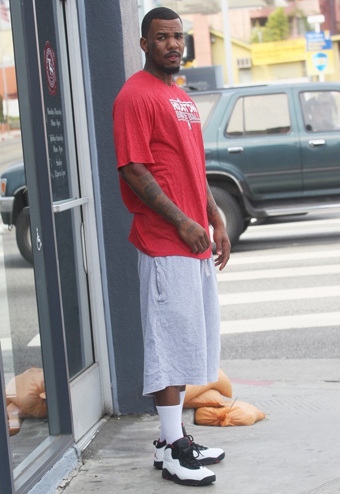 The Game;<br>The Game Getting His Hair Cut at A Barber's