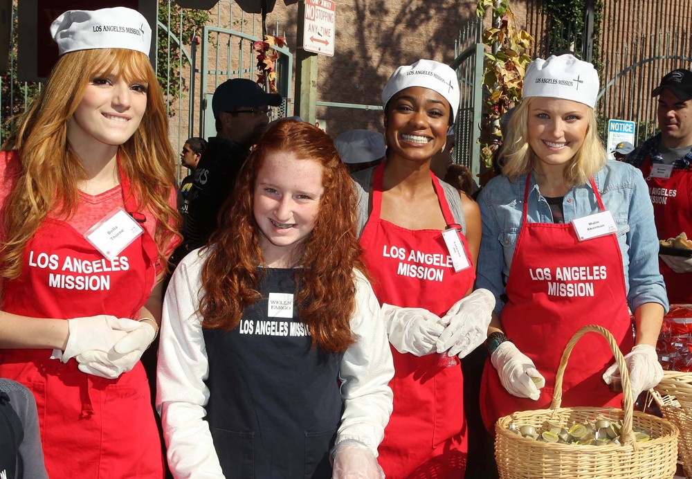 Bella Thorne;Tatyana Ali;Malin Akerman;<br>The Los Angeles Mission's Thanksgiving for Skid Row Homeless