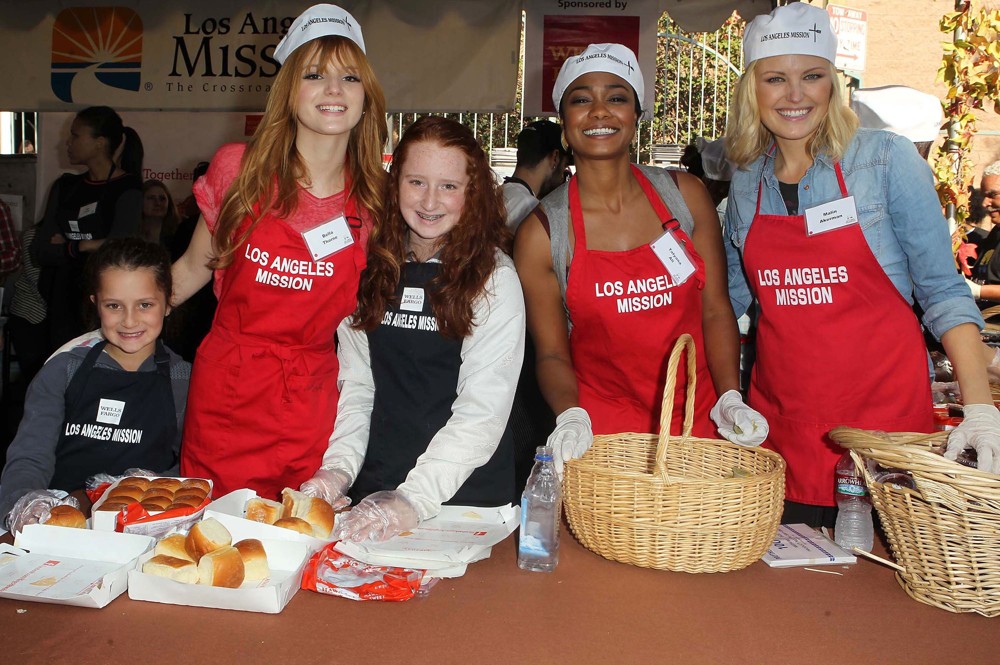 Bella Thorne;Tatyana Ali;Malin Akerman;<br>The Los Angeles Mission's Thanksgiving for Skid Row Homeless