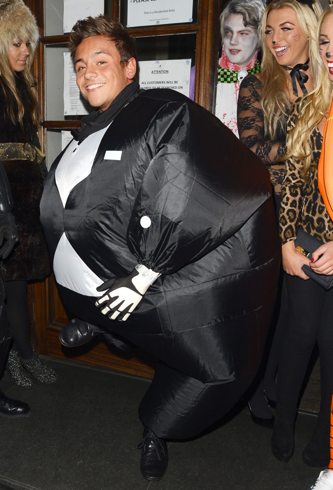Tom Daley;<br>Tom Daley in A Fat Skeleton Costume - Celebrities at Funky Buddha Nightclub for A Halloween Party
