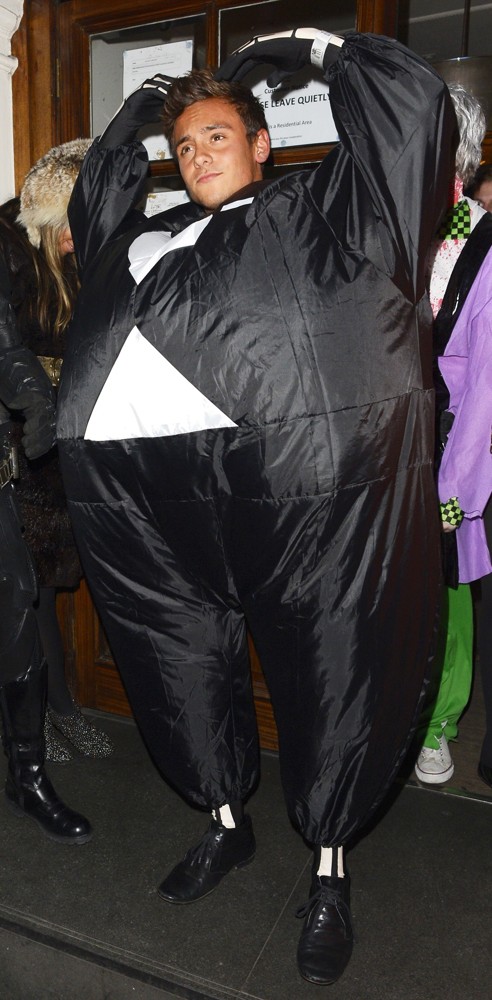 Tom Daley;<br>Tom Daley in A Fat Skeleton Costume - Celebrities at Funky Buddha Nightclub for A Halloween Party