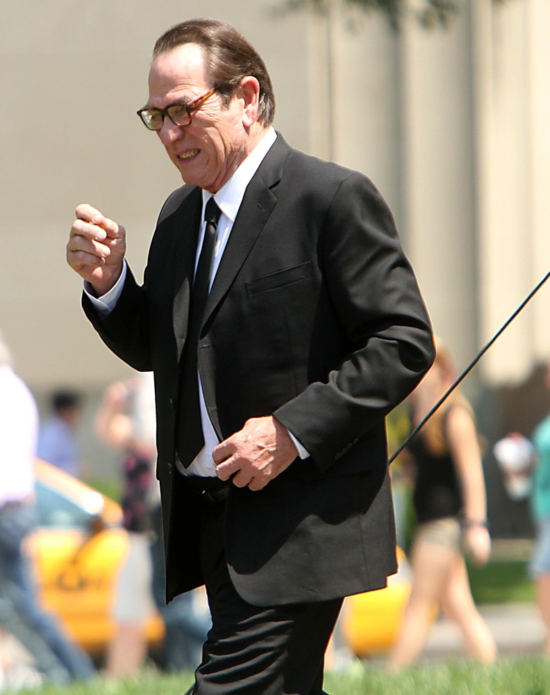 Tommy Lee Jones;<br>Shooting on Location for Men in Black 3