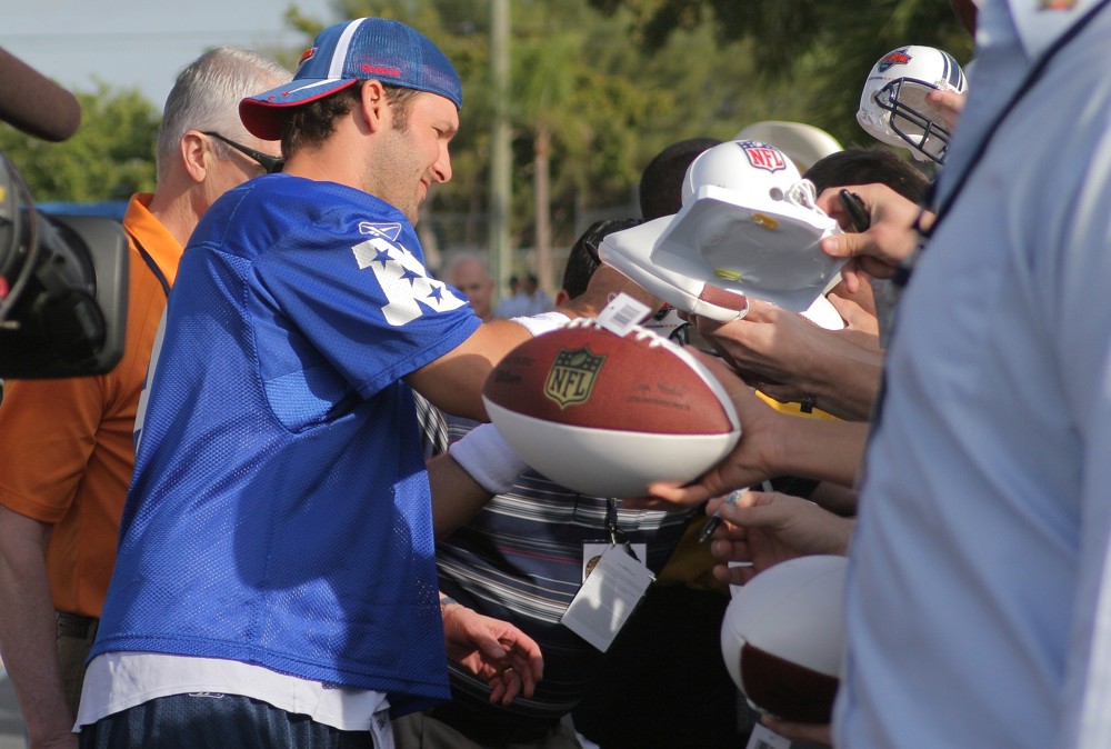 Tony Romo;<br>Final NFL Pro Bowl Practice