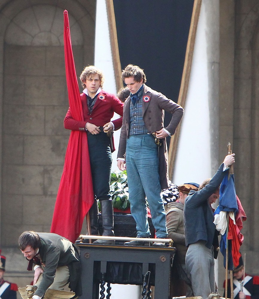Aaron Tveit;Eddie Redmayne;<br>On The Set of Les Miserables