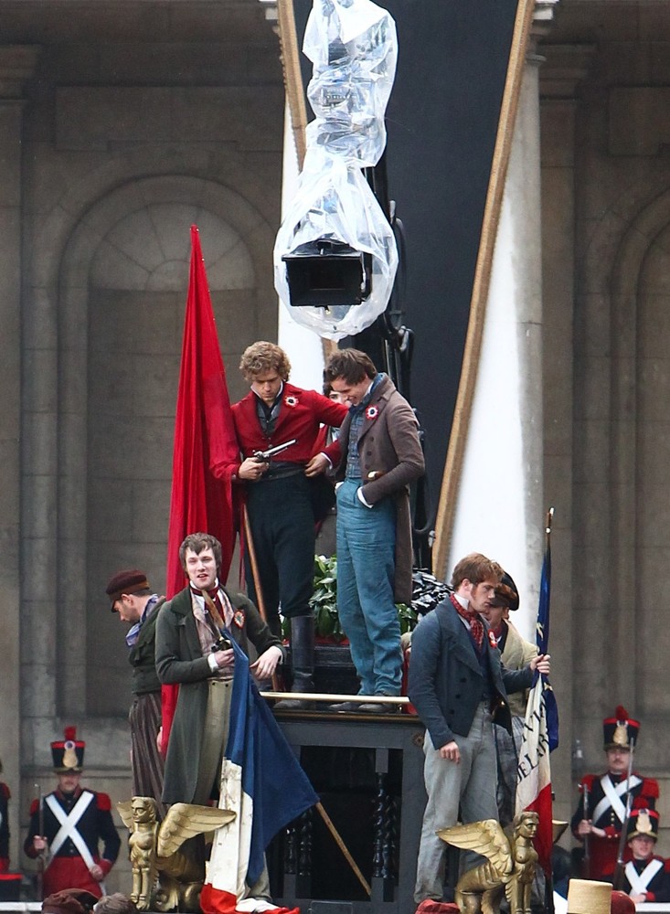 Aaron Tveit;Eddie Redmayne;<br>On The Set of Les Miserables