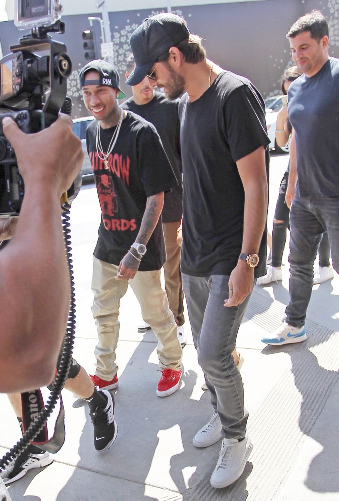 Scott Disick and Tyga Spotted on Their Way to Lunch at Il Pastaio