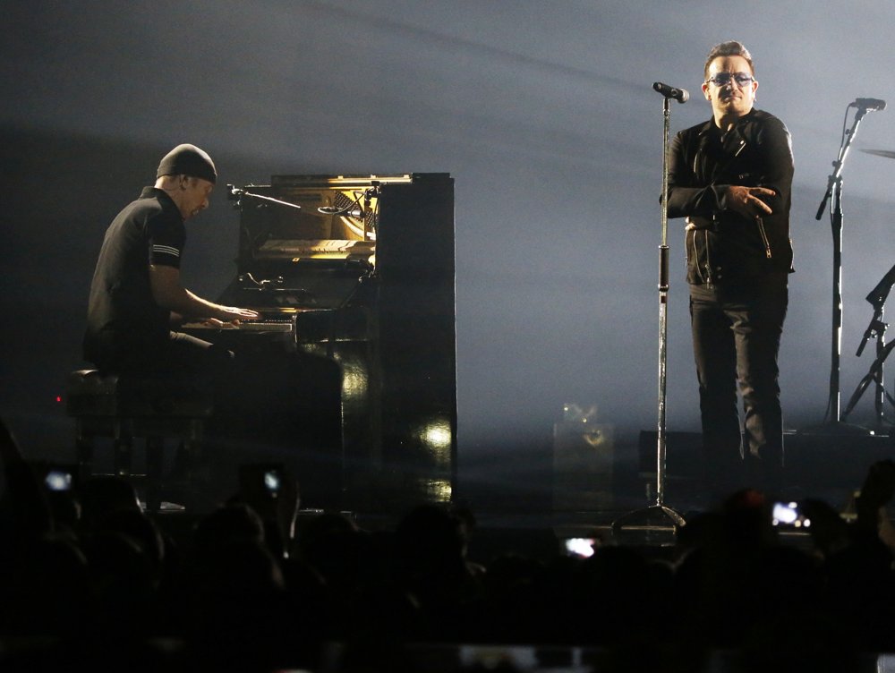 The Edge;Bono;U2;<br>MTV Europe Music Awards 2014 - Performances