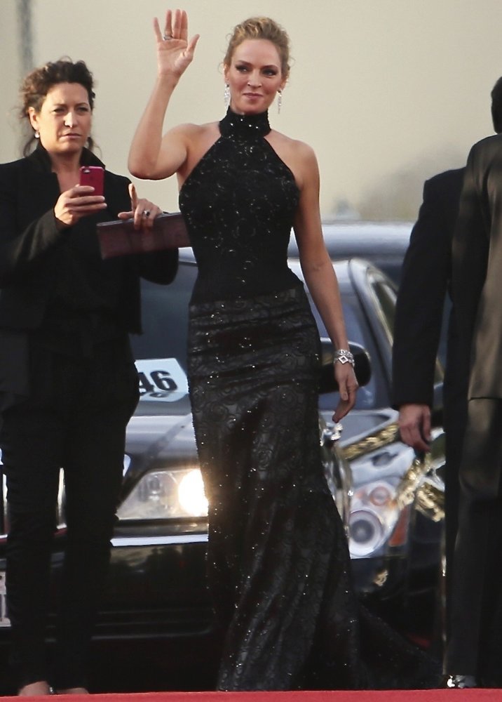 Uma Thurman;<br>71st Annual Golden Globe Awards - Arrivals