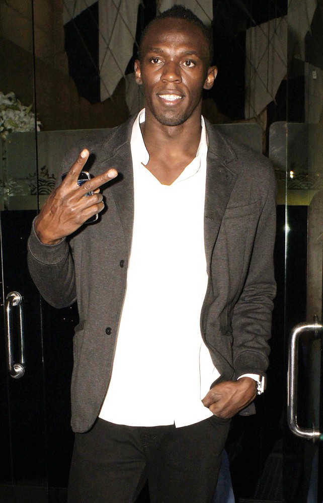Usain Bolt;<br>Usain Bolt Is Seen Leaving Mr. Chow Restaurant