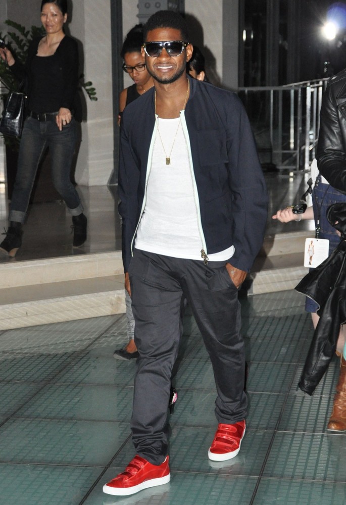 Usher;<br>The Raf Simons Fashion Show